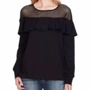 Jessica Simpson Tenley Ruffle Frill Long Sleeve Top SZ M